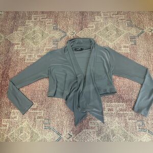 Simply a Canadian company tie wrap crop cardigan grey size 10